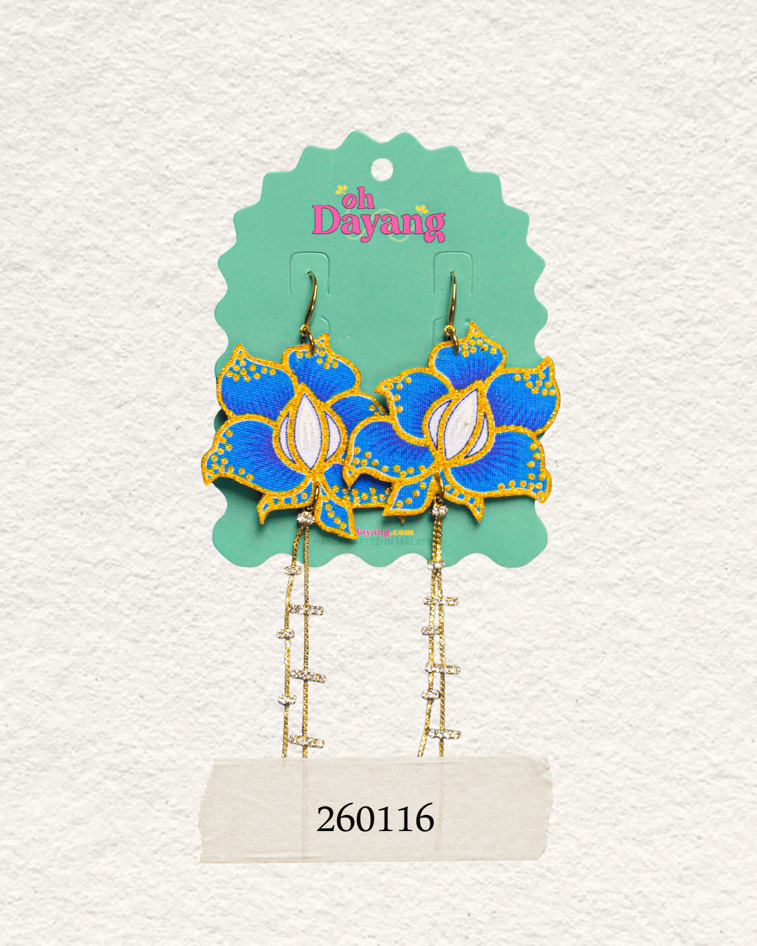 Green/ Blue Batik Dangle Earrings