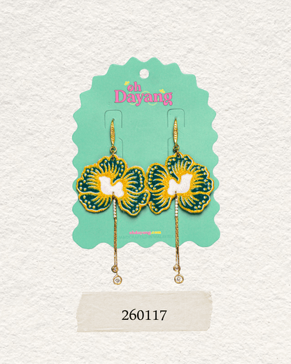 Green/ Blue Batik Dangle Earrings