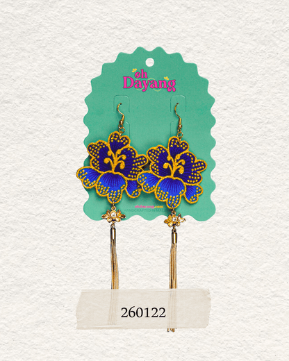 Green/ Blue Batik Dangle Earrings
