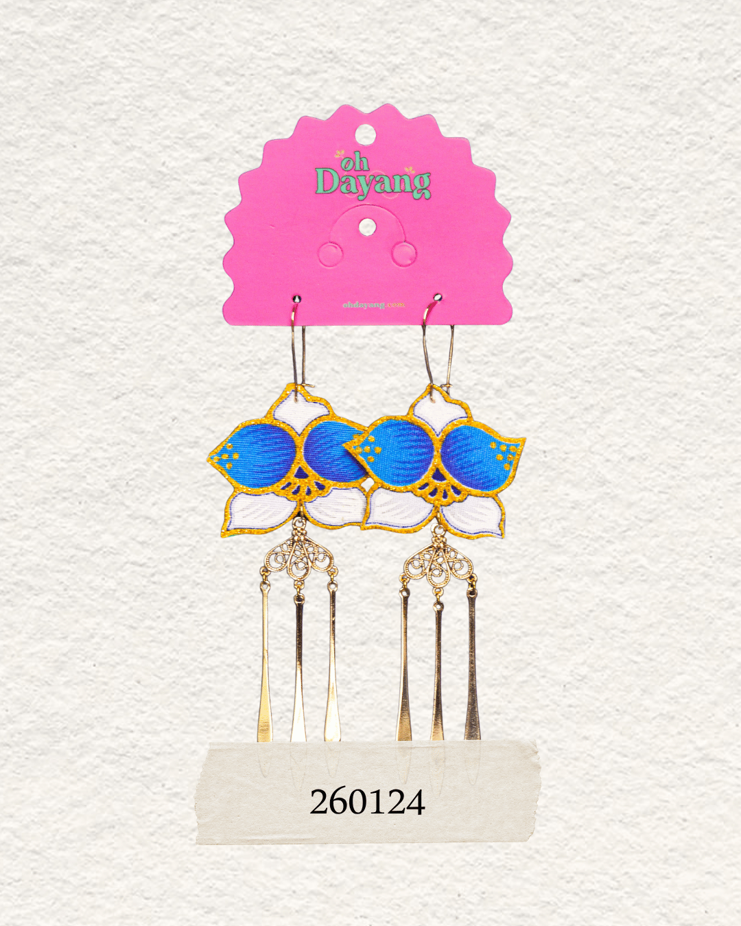 Green/ Blue Batik Dangle Earrings