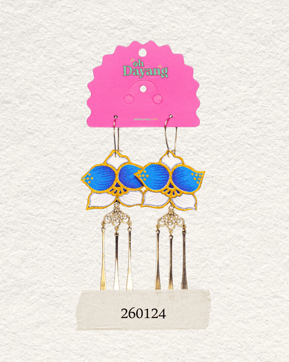 Green/ Blue Batik Dangle Earrings