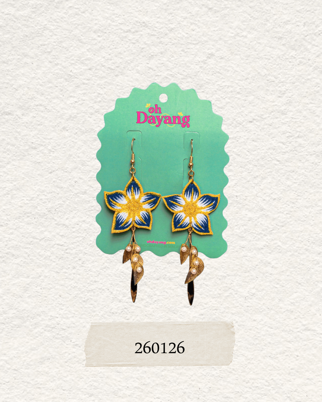 Green/ Blue Batik Dangle Earrings