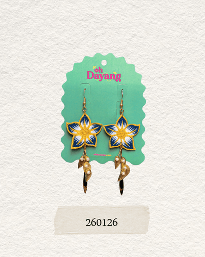 Green/ Blue Batik Dangle Earrings