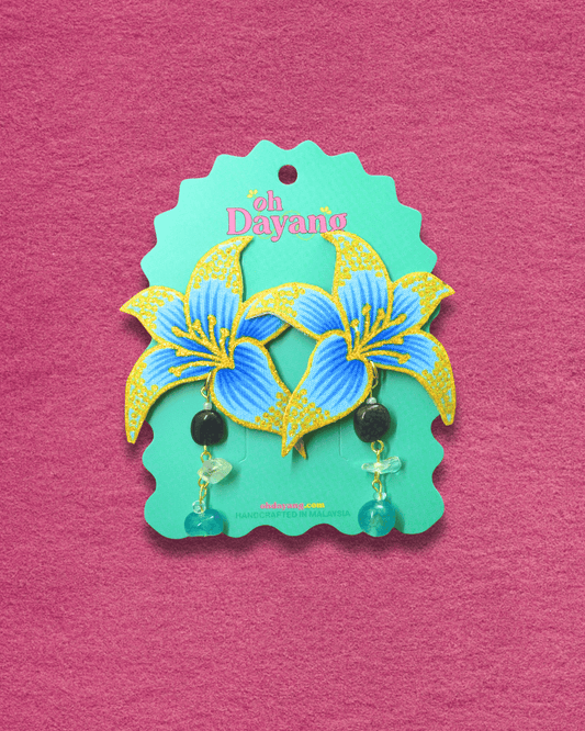 Clara Stone Dangle Batik Stud Earrings