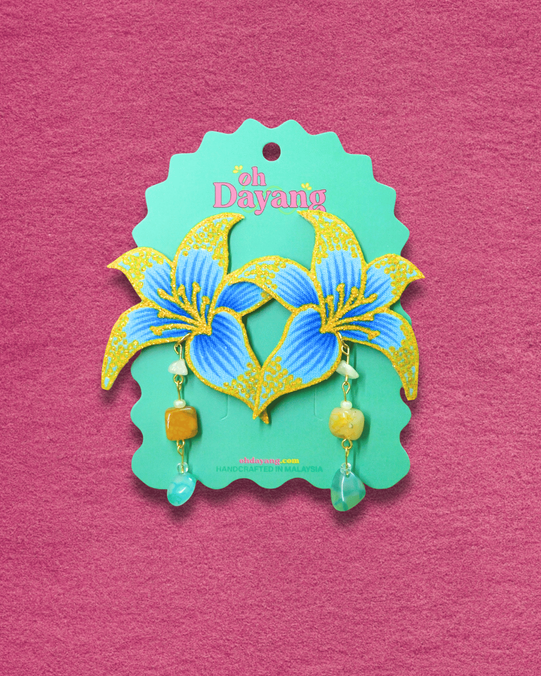Clara Stud Dangle Batik Earrings