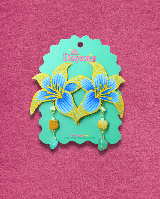 Clara Stud Dangle Batik Earrings