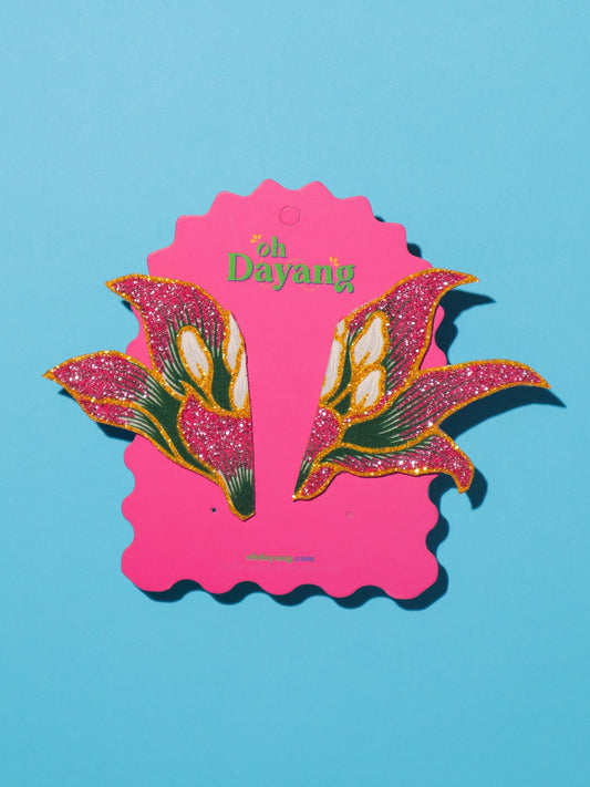 Amber Bunga Batik Earrings