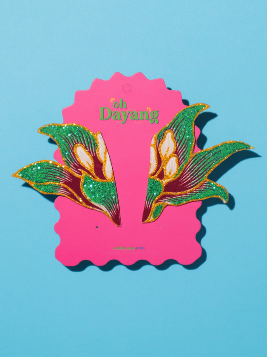 Amber Bunga Batik Earrings