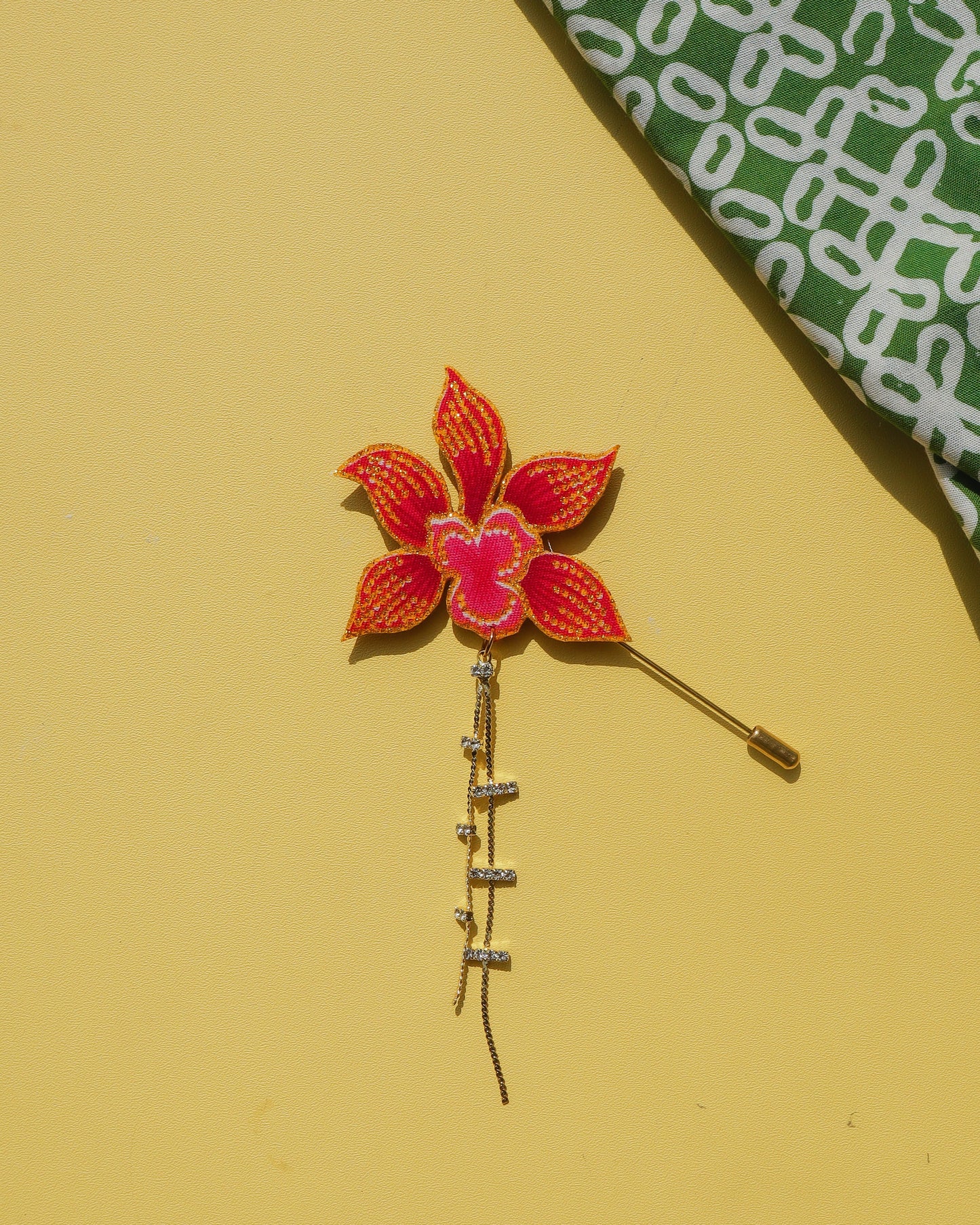 Anggerik Batik Dangling Lapel Pin