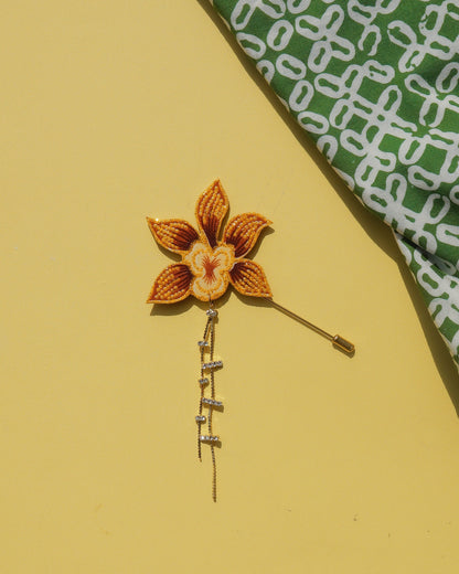 Anggerik Batik Dangling Lapel Pin