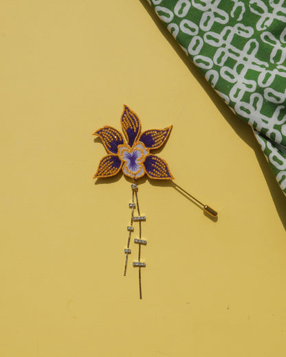 Anggerik Batik Dangling Lapel Pin