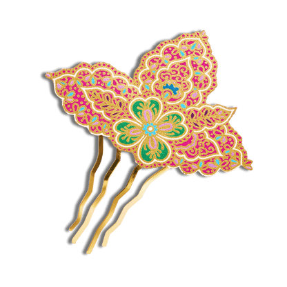 Blossom Crown Batik Hair Comb Pin