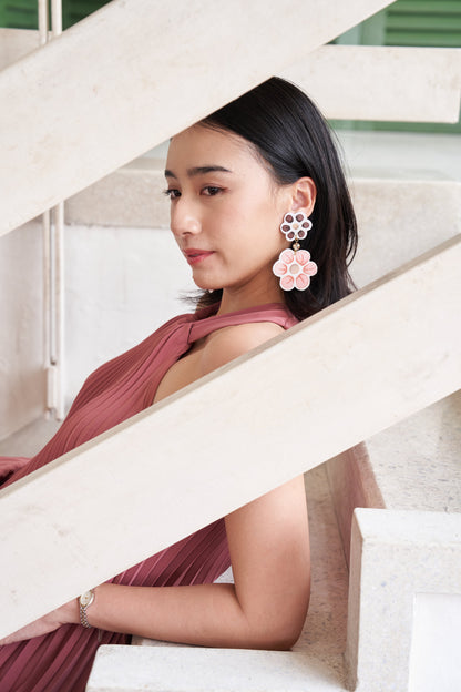 Hana Double Drop Stud Earrings