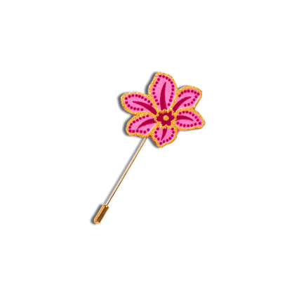 Fuchsia Glow Batik Lapel Pin