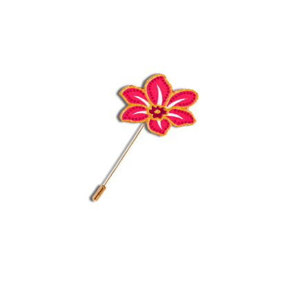 Fuchsia Glow Batik Lapel Pin