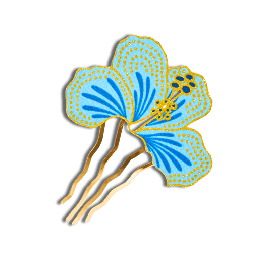 Hibiscus Island Batik Hair Comb Pin