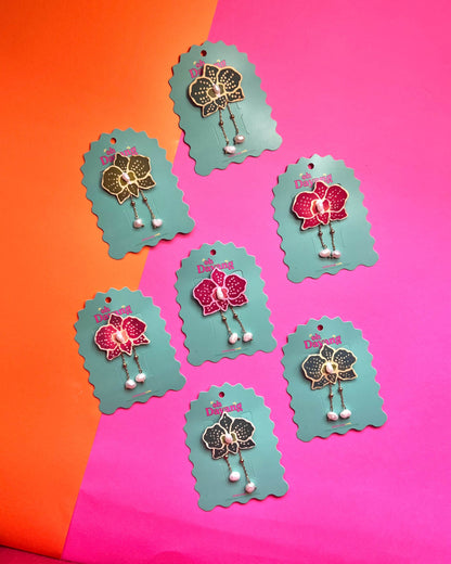 Oked Batik Brooch with Natural Pearls