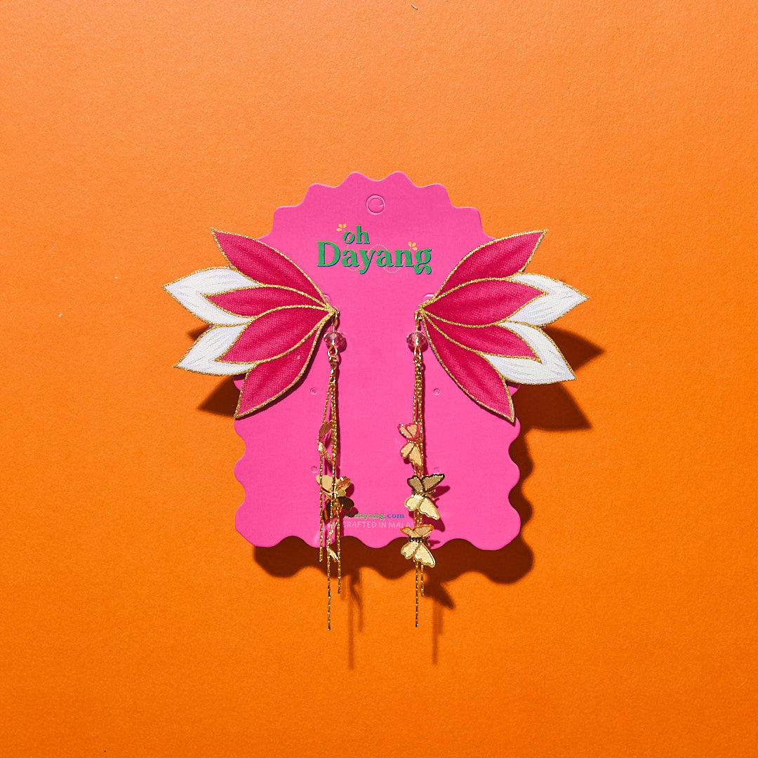 Pari Dangle Bunga Batik Stud Earrings