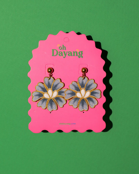 Kelip Sari Batik Dangle Stud Earrings