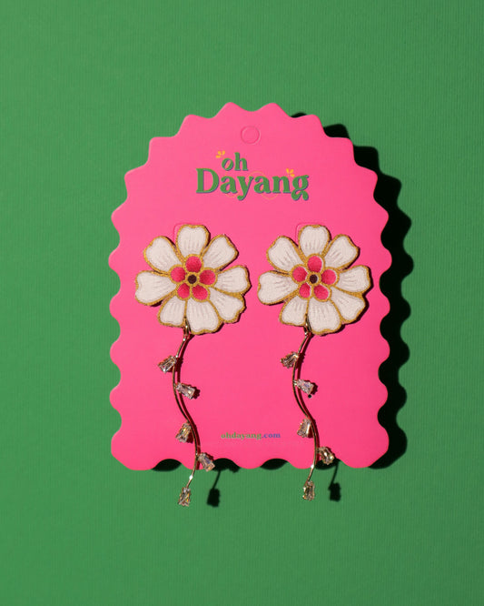 Seri Salju Batik Dangle Stud Earrings