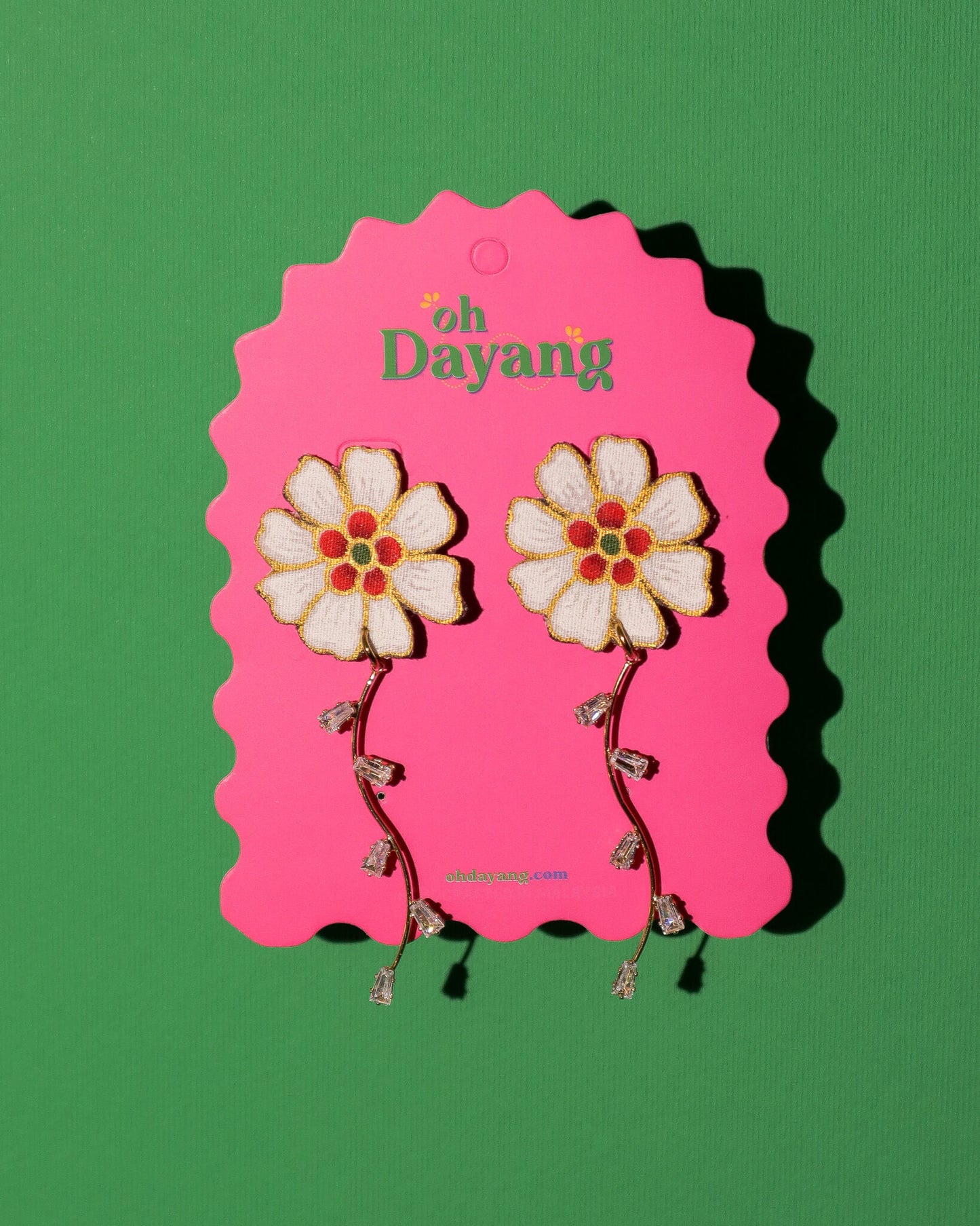 Seri Salju Batik Dangle Stud Earrings