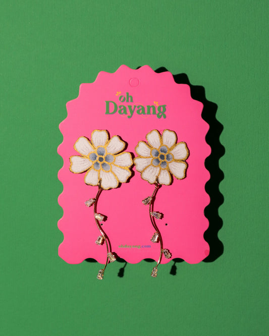 Seri Salju Batik Dangle Stud Earrings