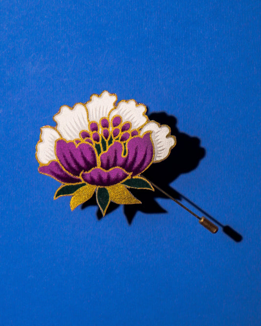 Peoni Sukma Batik Lapel Pin