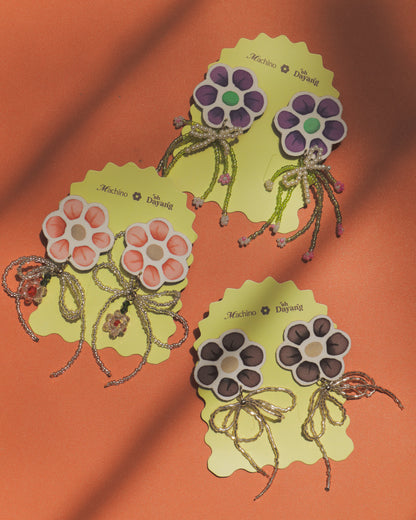 Hana Beaded Dangle Stud Earrings