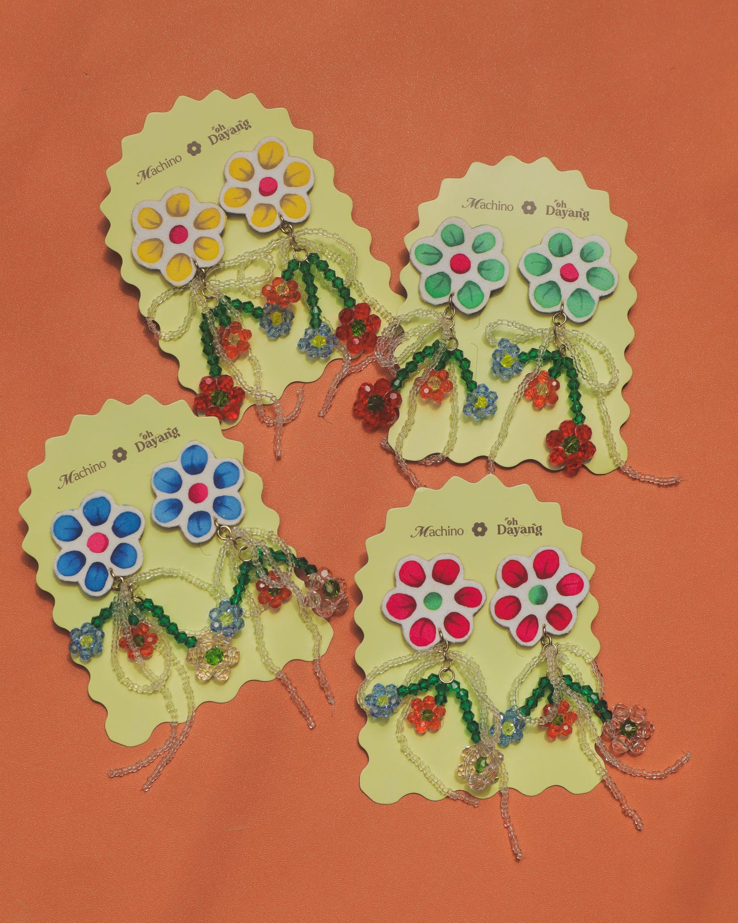 Hana Beaded Dangle Stud Earrings