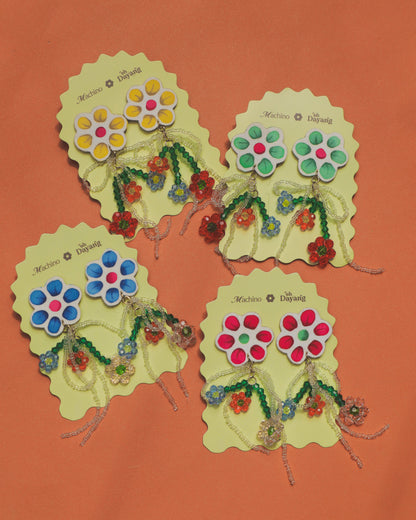 Hana Beaded Dangle Stud Earrings