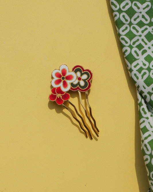 Kuntum Karang Batik Hair Comb