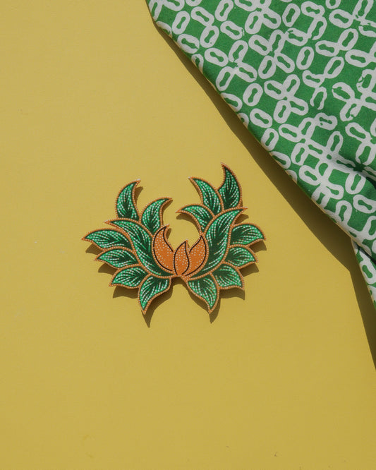 Kuntum Perang Batik Brooch
