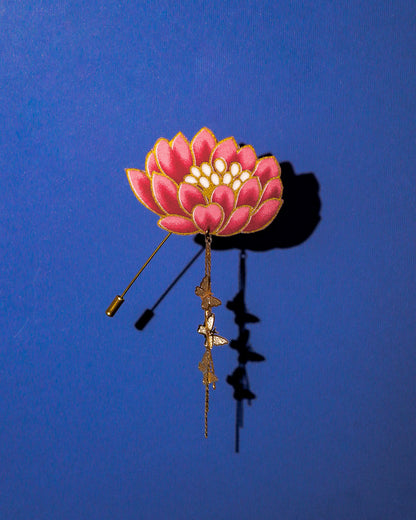 Lotusia Batik Dangling Lapel Pin