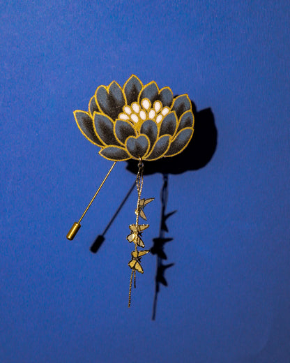 Lotusia Batik Dangling Lapel Pin