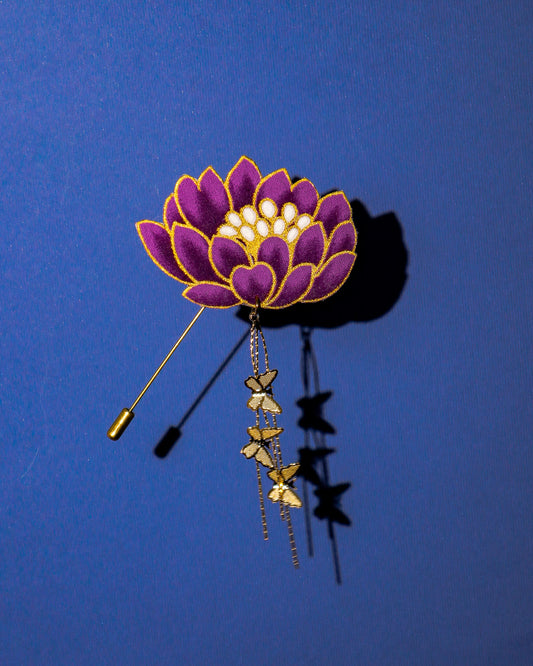 Lotusia Batik Dangling Lapel Pin