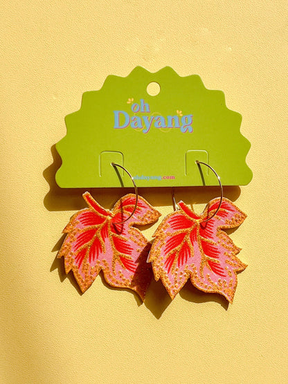 Leaves Hoop Earrings