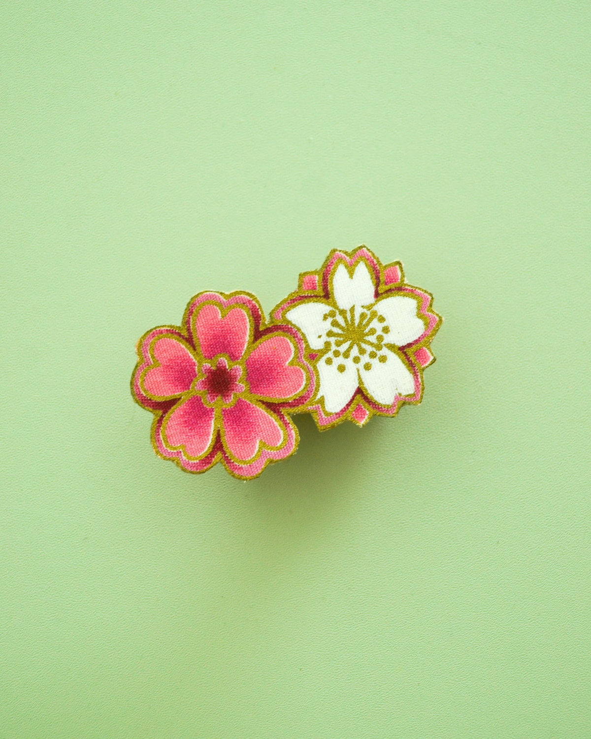 Merry Mint Batik Crocodile Clip