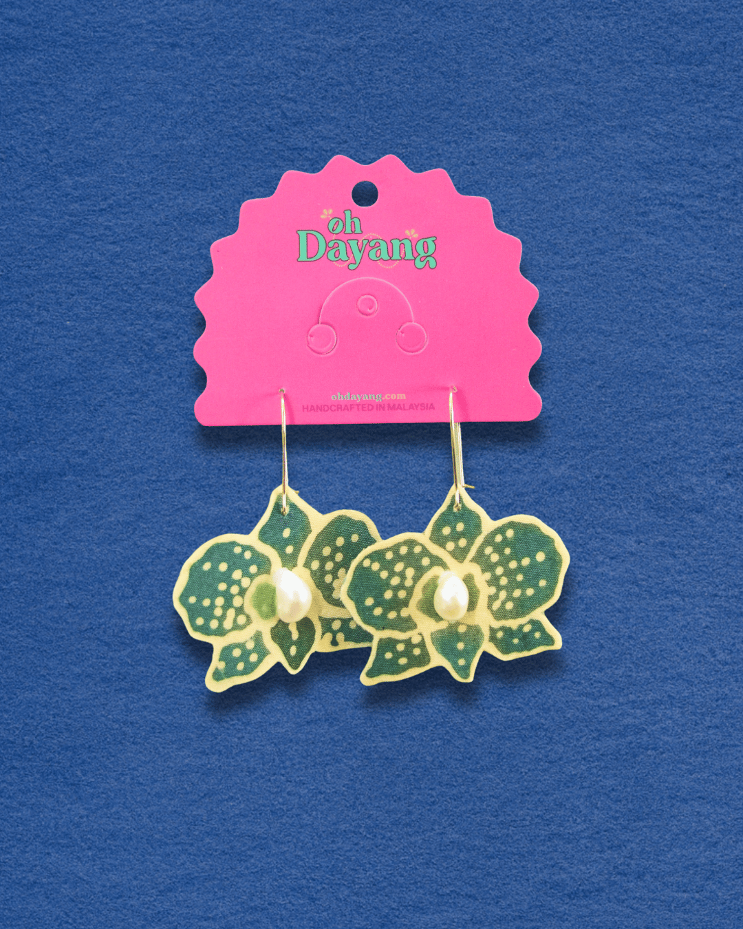 Orked Mutiara Batik Hoop Earrings