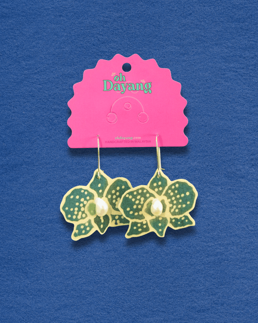 Orked Mutiara Batik Hoop Earrings