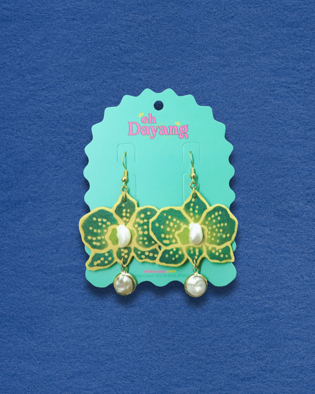 Titis Orked Mutiara Batik Hook Earrings