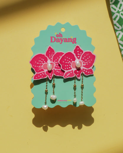 Oked Mutiara Dangle Stud Earrings