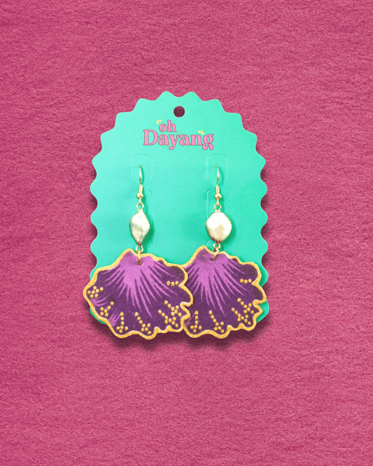 Pearl Shell Batik Hook Earrings