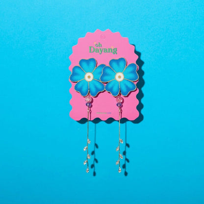 Bloom Dangly Batik Stud Earrings