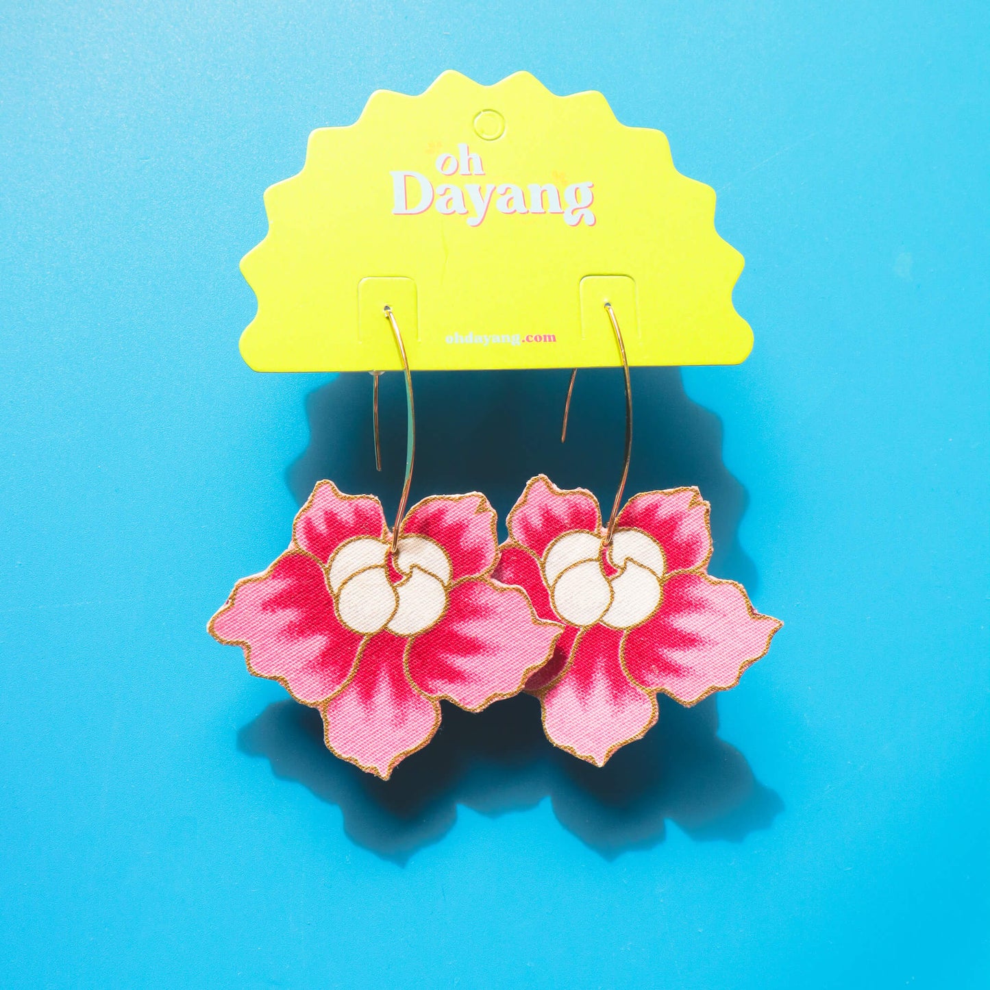 Peony French Hook Batik Earrings