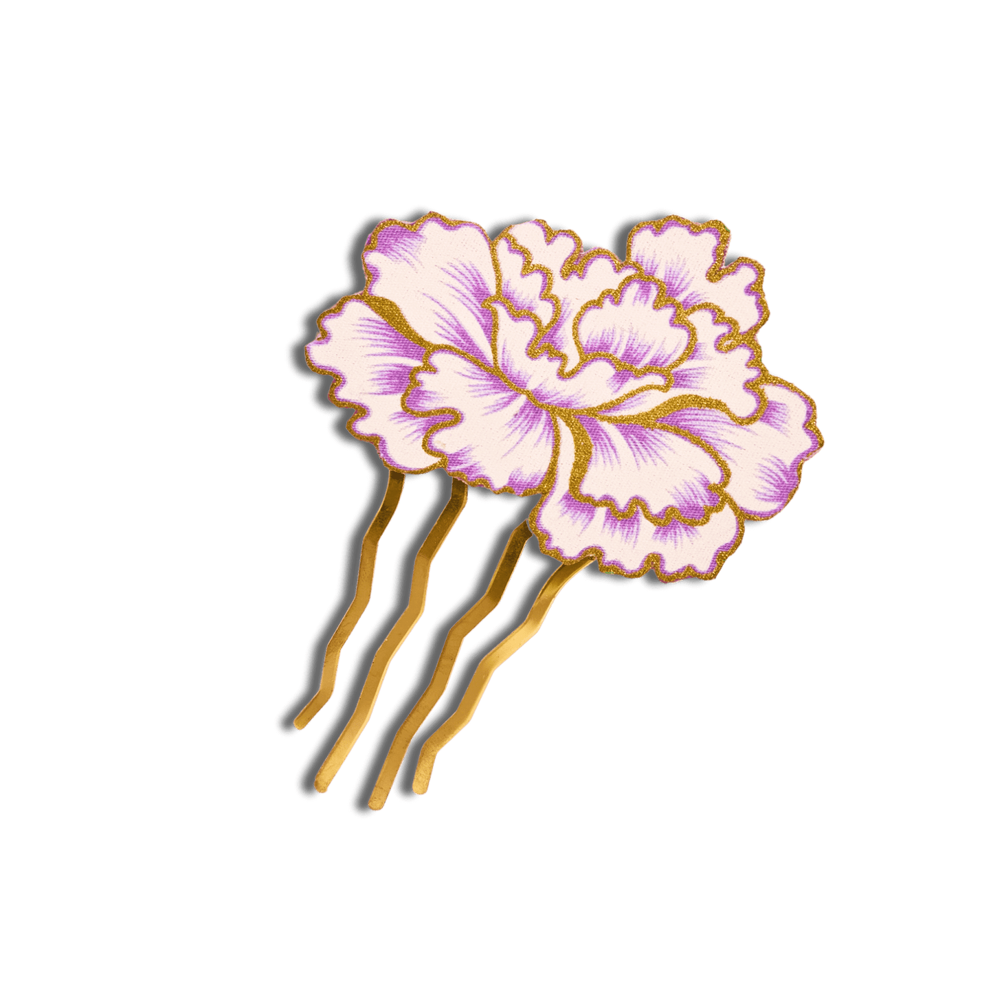 Peony Haze Batik Hair Comb Pin