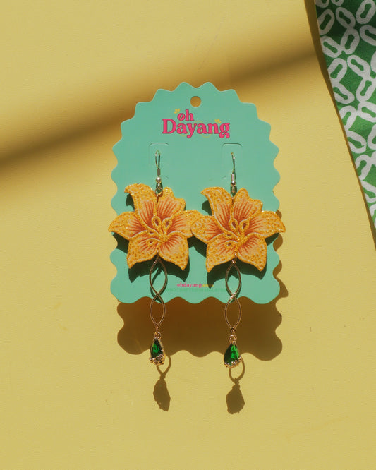 Permata Lily Batik Dangle Hook Earrings