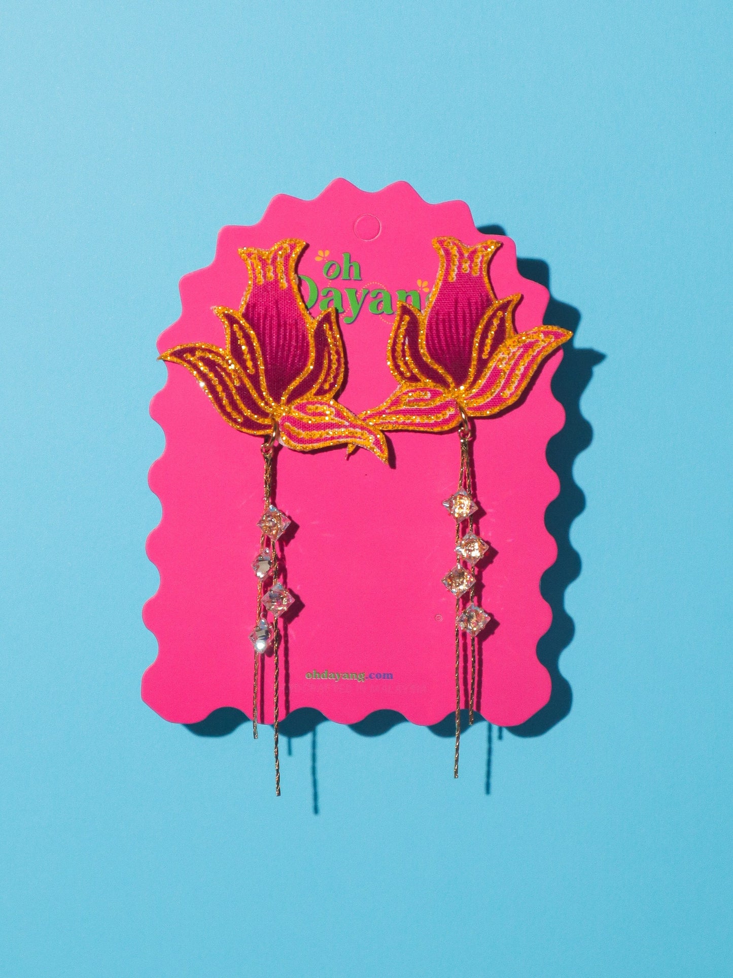 Scarlet Dangle Stud Earrings