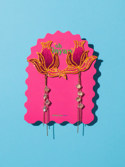 Scarlet Dangle Stud Earrings