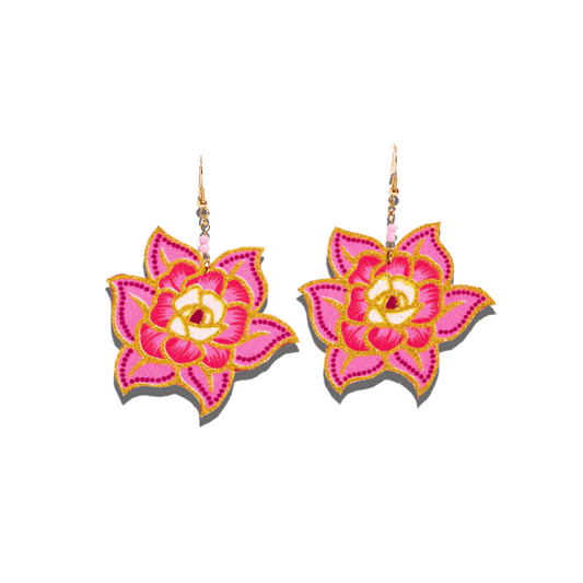 Teratai Manis Batik Hook Earrings