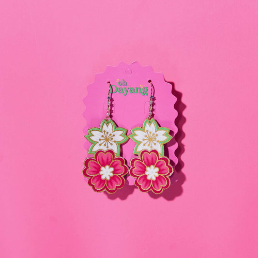 Merry Mint Batik Hook Earrings